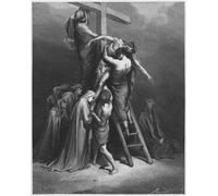 IPLUPJDY Abstract Painting Vintage Canvas Painting Wall Poster Bible the Descent by Gustave Dore Portrait Image for Home Decor 60x90cm