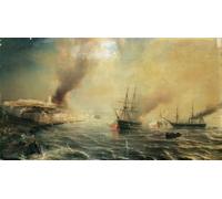 IPLUPJDY Abstract Painting Vintage Canvas Painting Wall Poster Bombardment of Th November by Jean Antoine Theodore Gudin Portrait Image for Home Decor 60x90cm