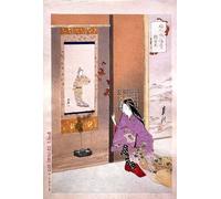 IPLUPJDY Abstract Painting Vintage Canvas Painting Wall Poster Comparison of Courtesans Illustration From the Series manners Ands of Women by Ogata Gekko Portrait Image for Home Decor 60x90cm