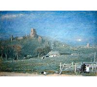 IPLUPJDY Abstract Painting Vintage Canvas Painting Wall Poster Corfe Castle by Albert Goodwin Portrait Image for Home Decor 60x90cm