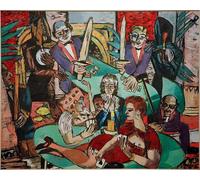 IPLUPJDY Abstract Painting Vintage Canvas Painting Wall Poster Dream of Monte Carlo by Max Beckmann Portrait Image for Home Decor 60x90cm