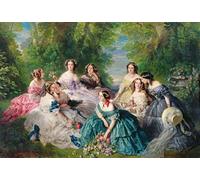 IPLUPJDY Abstract Painting Vintage Canvas Painting Wall Poster Empress Eugenie Surrounded by Her Ladies in Waiting by Xaver Winterhalter Portrait Image for Home Decor 60x90cm