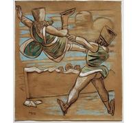IPLUPJDY Abstract Painting Vintage Canvas Painting Wall Poster Figure Skater I by Max Beckmann Portrait Image for Home Decor 60x90cm