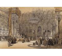 IPLUPJDY Abstract Painting Vintage Canvas Painting Wall Poster Greek Church of the Holy Sepulchre by David Roberts Portrait Image for Home Decor 60x90cm