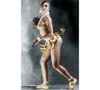 IPLUPJDY Abstract Painting Vintage Canvas Painting Wall Poster ine Baker At the Folies Bergere in Paris with Bananas Belt by Walery Portrait Image for Home Decor 60x90cm