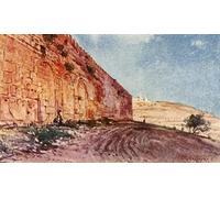 IPLUPJDY Abstract Painting Vintage Canvas Painting Wall Poster Jerusalem the Triple Gate of the Temple Area by Fulleylove Portrait Image for Home Decor 60x90cm