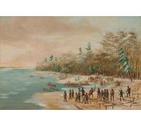 IPLUPJDY Abstract Painting Vintage Canvas Painting Wall Poster La Salle Driving the First Bolt by George Catlin Portrait Image for Home Decor 60x90cm