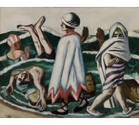 IPLUPJDY Abstract Painting Vintage Canvas Painting Wall Poster Lido by Max Beckmann Portrait Image for Home Decor 60x90cm