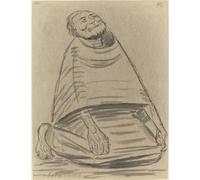 IPLUPJDY Abstract Painting Vintage Canvas Painting Wall Poster Man Kneeling by Ernst Barlach Portrait Image for Home Decor 60x90cm