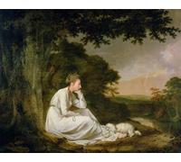 IPLUPJDY Abstract Painting Vintage Canvas Painting Wall Poster Maria a Sentimental Journey by Wright of Derby Portrait Image for Home Decor 60x90cm