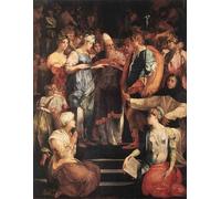IPLUPJDY Abstract Painting Vintage Canvas Painting Wall Poster Marriage of the Virgin by Rosso Fiorentino Portrait Image for Home Decor 60x90cm