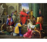 IPLUPJDY Abstract Painting Vintage Canvas Painting Wall Poster Miracles of St. Paul At Ephesus by Jean Bernard Restout Portrait Image for Home Decor 60x90cm