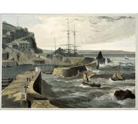 IPLUPJDY Abstract Painting Vintage Canvas Painting Wall Poster Mivagissey Cornwall From Volume Viii of a Around Great Britain Undertaken by William Daniell Portrait Image for Home Decor 60x90cm