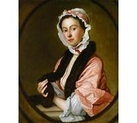 IPLUPJDY Abstract Painting Vintage Canvas Painting Wall Poster Mrs. John Faber by Thomas Hudson Portrait Image for Home Decor 60x90cm