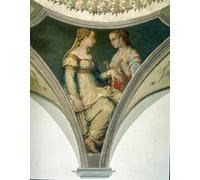 IPLUPJDY Abstract Painting Vintage Canvas Painting Wall Poster Museamera Di E Delle Muse by Giorgio Vasari Portrait Image for Home Decor 60x90cm