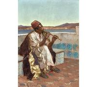 IPLUPJDY Abstract Painting Vintage Canvas Painting Wall Poster Musician on the Terrace by Rudolf Ernst Portrait Image for Home Decor 60x90cm