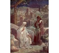 IPLUPJDY Abstract Painting Vintage Canvas Painting Wall Poster Nicodemus Visits Jesus to Hear His Teachings Bible by William Brassey Hole Portrait Image for Home Decor 60x90cm