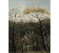 IPLUPJDY Abstract Painting Vintage Canvas Painting Wall Poster Rendezvous in the Forest by Henri Rousseau Portrait Image for Home Decor 60x90cm
