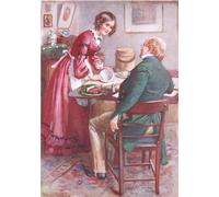 IPLUPJDY Abstract Painting Vintage Canvas Painting Wall Poster Ruth Pinch Makes a Pudding by Harold Copping Portrait Image for Home Decor 60x90cm