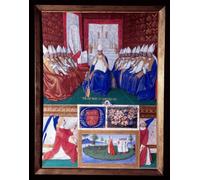 IPLUPJDY Abstract Painting Vintage Canvas Painting Wall Poster Saint Hilaire Saint Hilaire to the Council Convened by Jean Fouquet Portrait Image for Home Decor 60x90cm