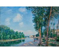 IPLUPJDY Abstract Painting Vintage Canvas Painting Wall Poster Saint Mammes Soleil De Juin Peinture De Alfred by Alfred Sisle Portrait Image for Home Decor 60x90cm