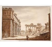 IPLUPJDY Abstract Painting Vintage Canvas Painting Wall Poster Side View of the Arch of Septimius Severus by Agostino Tofanelli Portrait Image for Home Decor 60x90cm