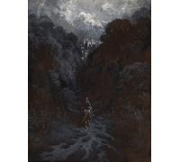 IPLUPJDY Abstract Painting Vintage Canvas Painting Wall Poster Sir Lancelot Approaching the Castle of Astolat by Gustave Dore Portrait Image for Home Decor 60x90cm