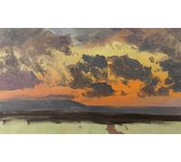 IPLUPJDY Abstract Painting Vintage Canvas Painting Wall Poster Sky At Sunset Jamaica West Indies by Frederic Edwin Church Portrait Image for Home Decor 60x90cm