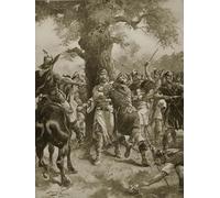 IPLUPJDY Abstract Painting Vintage Canvas Painting Wall Poster St. Edmund Slain by Henry A. Payne Portrait Image for Home Decor 60x90cm