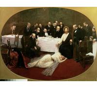 IPLUPJDY Abstract Painting Vintage Canvas Painting Wall Poster St Mary Magdalene in the House of Simon the Pharisee by Jean Beraud Portrait Image for Home Decor 60x90cm