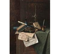 IPLUPJDY Abstract Painting Vintage Canvas Painting Wall Poster Still Life with Flute Vase and Roman Lamp by William Michael Harnett Portrait Image for Home Decor 60x90cm