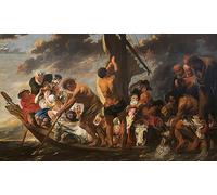 IPLUPJDY Abstract Painting Vintage Canvas Painting Wall Poster the Apostle Peter Finding the Tribute Money in the Mouth of the Fish by Jacob Jordaens Portrait Image for Home Decor 60x90cm