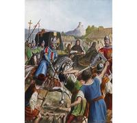 IPLUPJDY Abstract Painting Vintage Canvas Painting Wall Poster the Coffin of Otto Ii Holy Roman Emperor Passing Through Crowds by Tancredi Scarpelli Portrait Image for Home Decor 60x90cm