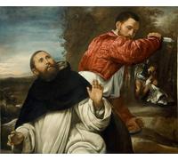 IPLUPJDY Abstract Painting Vintage Canvas Painting Wall Poster the Death of St Peter Martyr by Girolamo Savoldo Portrait Image for Home Decor 60x90cm
