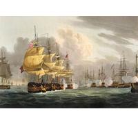 IPLUPJDY Abstract Painting Vintage Canvas Painting Wall Poster the Destruction of the Danish Fleet Before Copenhagen by Whitcombe Portrait Image for Home Decor 60x90cm