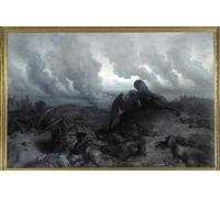IPLUPJDY Abstract Painting Vintage Canvas Painting Wall Poster the Enigma Painting by Gustave Dore Portrait Image for Home Decor 60x90cm