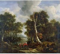 IPLUPJDY Abstract Painting Vintage Canvas Painting Wall Poster the Forest by Jacob Van Ruisdael Portrait Image for Home Decor 60x90cm