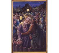IPLUPJDY Abstract Painting Vintage Canvas Painting Wall Poster the Kiss of Judas End of by Jean Bourdichon Portrait Image for Home Decor 60x90cm