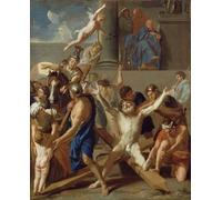 IPLUPJDY Abstract Painting Vintage Canvas Painting Wall Poster the Martyrdom of St Andrew by Charles Le Brun Portrait Image for Home Decor 60x90cm