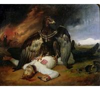 IPLUPJDY Abstract Painting Vintage Canvas Painting Wall Poster the Polish Prometheus by Emile Jean Horace Vernet Portrait Image for Home Decor 60x90cm