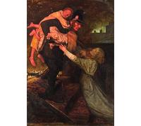 IPLUPJDY Abstract Painting Vintage Canvas Painting Wall Poster the Rescue by John Everett Millais Portrait Image for Home Decor 60x90cm