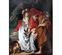 IPLUPJDY Abstract Painting Vintage Canvas Painting Wall Poster the Return of the Holy Family From Egypt by Jacob Jordaens Portrait Image for Home Decor 60x90cm