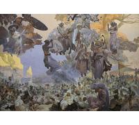 IPLUPJDY Abstract Painting Vintage Canvas Painting Wall Poster the Slav Epic No. the Celebration of Svantovít When Gods Are At War Salvation Is in the Art Portrait Image for Home Decor 60x90cm