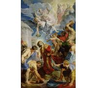IPLUPJDY Abstract Painting Vintage Canvas Painting Wall Poster the Stoning of St Stephen From the of St Stephen by Peter Paul Rubens Portrait Image for Home Decor 60x90cm