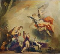 IPLUPJDY Abstract Painting Vintage Canvas Painting Wall Poster the Story of Tobias the Departure of the Archangel Raphael by Francesco Guardi Portrait Image for Home Decor 60x90cm