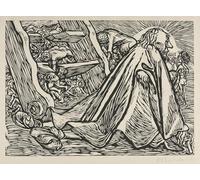 IPLUPJDY Abstract Painting Vintage Canvas Painting Wall Poster the Transformations of God the Divine Beggar by Ernst Barlach Portrait Image for Home Decor 60x90cm