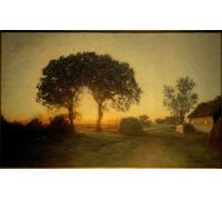 IPLUPJDY Abstract Painting Vintage Canvas Painting Wall Poster the Two Oaks by Julius Paulsen Portrait Image for Home Decor 60x90cm
