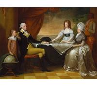 IPLUPJDY Abstract Painting Vintage Canvas Painting Wall Poster the Washington Family by Edward Savage Portrait Image for Home Decor 60x90cm