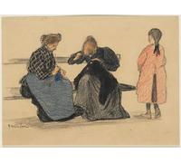 IPLUPJDY Abstract Painting Vintage Canvas Painting Wall Poster Three Figures by Théophile Alexandre Steinlen Portrait Image for Home Decor 60x90cm
