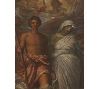 IPLUPJDY Abstract Painting Vintage Canvas Painting Wall Poster Time Death and Judgment by George Frederick Watts Portrait Image for Home Decor 60x90cm